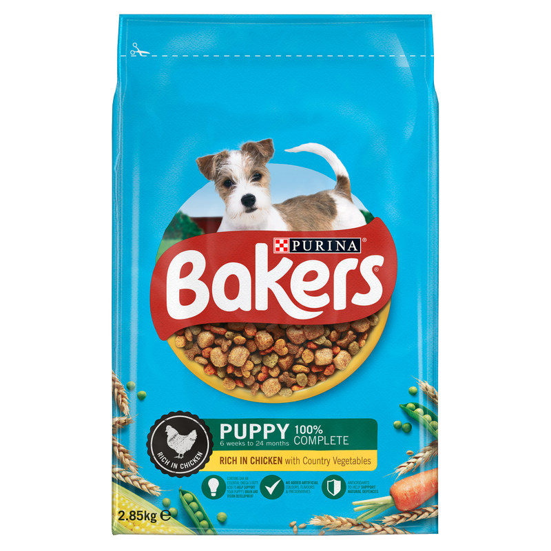Bakers Puppy Dry Dog Food Chicken & Veg, 2.85kg