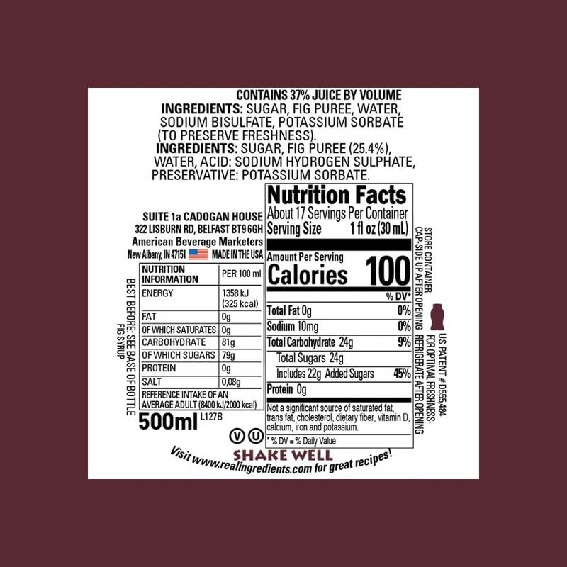 REAL FIG PUREE SYRUP 16.9OZ