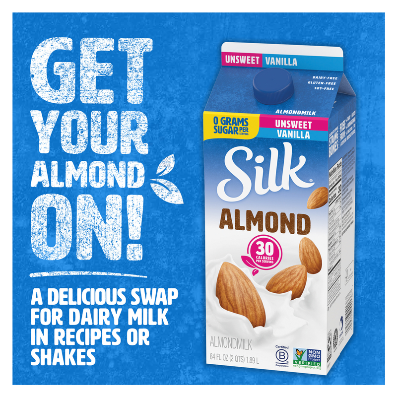 Silk Unsweetened Vanilla Almond Milk 1/2 Gallon