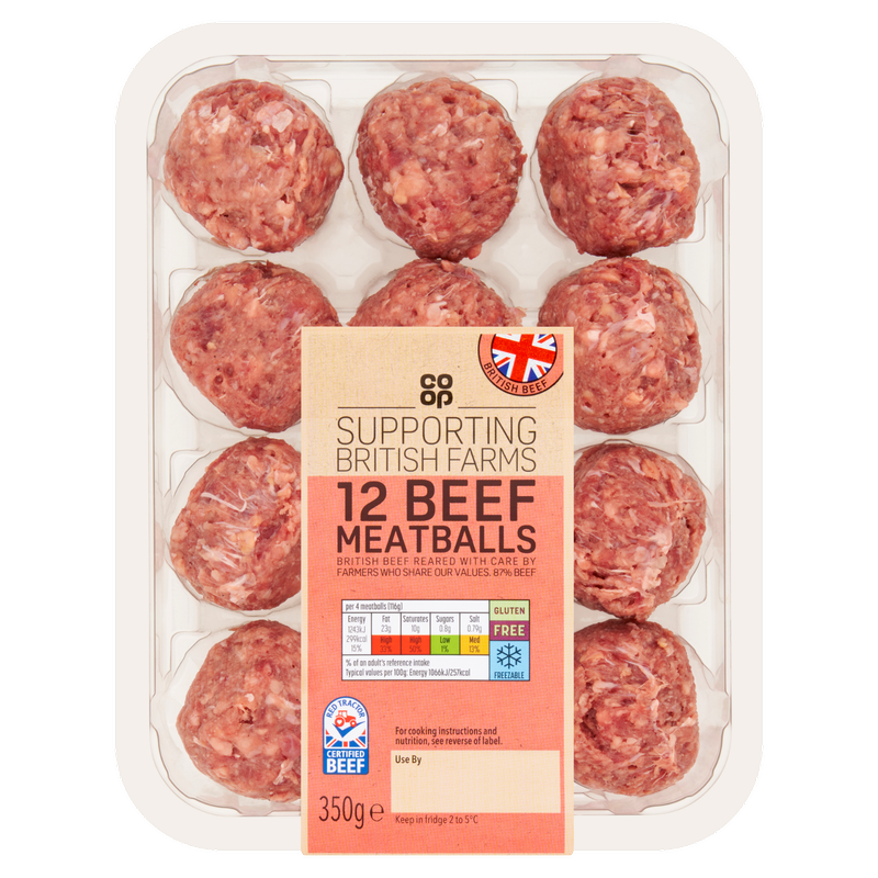 Co-op British Beef Meatballs, 350g