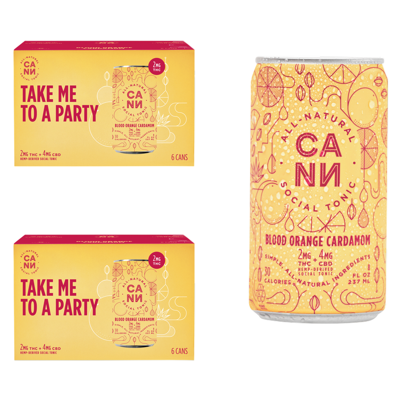 Cann Blood Orange Cardamom 2mg THC 4mg CBD Seltzer 12pk 8oz Can
