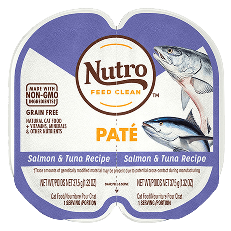 Nutro Perfect Portions Trays Grain-Free Pate Salmon & Tuna Recipe Wet Cat Food 2.6oz