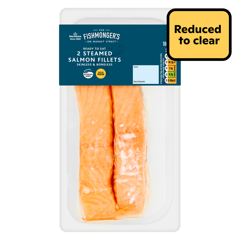 Reduced -  Morrisons Steamed Salmon Fillets, 180g