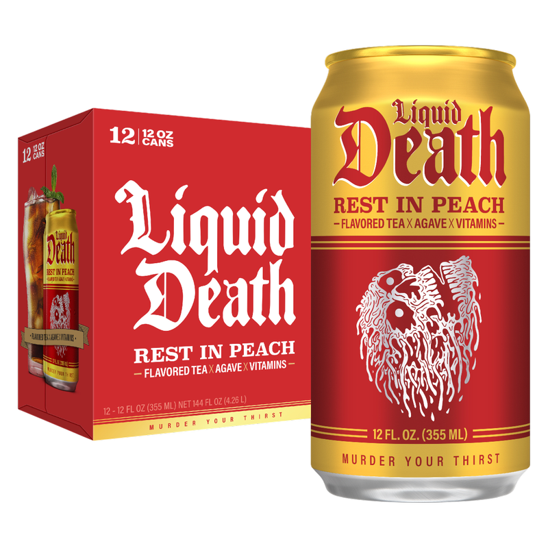Liquid Death Rest In Peach Iced Tea 12pk 12oz Can