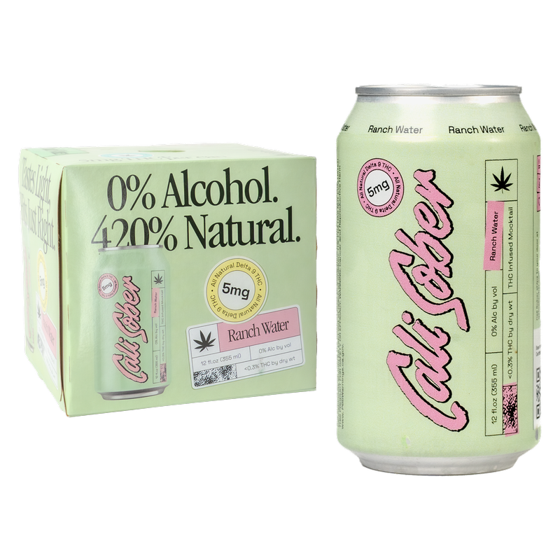 Cali Sober 5mg THC Ranch Water 4pk 12oz Can
