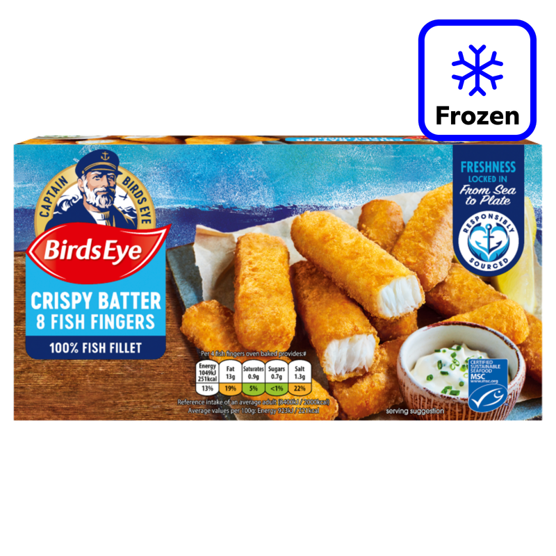 Birds Eye 8 Battered Fish Fingers, 224g