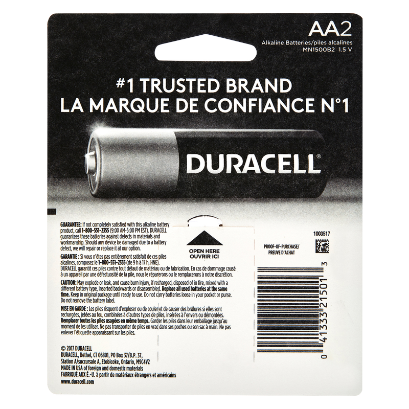 2ct Duracell Coppertop AA Batteries