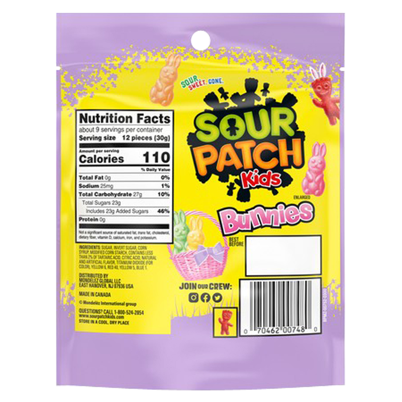 Sour Patch Kids Bunnies Soft & Chewy Candy 10oz