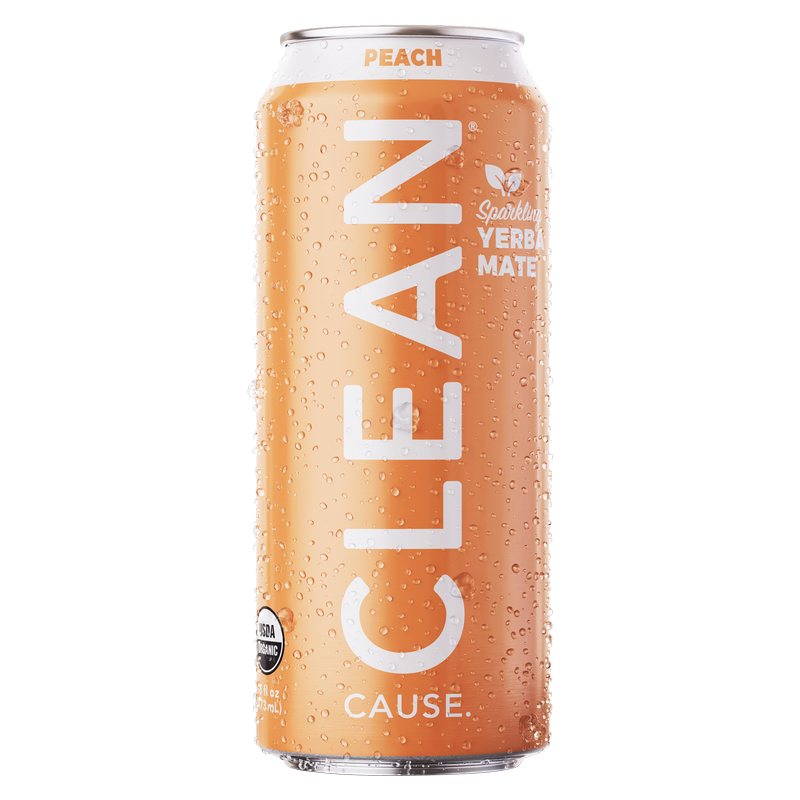 CLEAN Cause Peach Organic Sparkling Yerba Maté