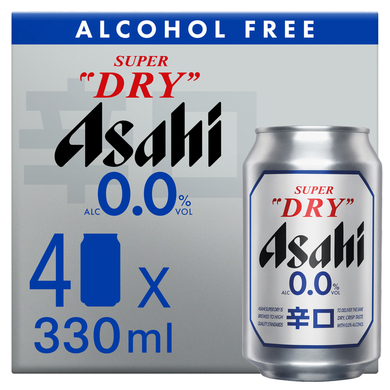 Asahi Super Dry 0.0% Alcohol Free, 4 x 330ml