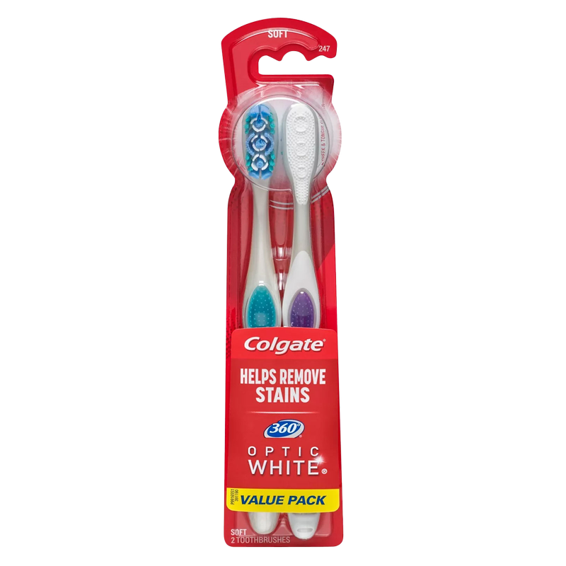 Colgate 360 Optic White Soft Toothbrush 2ct