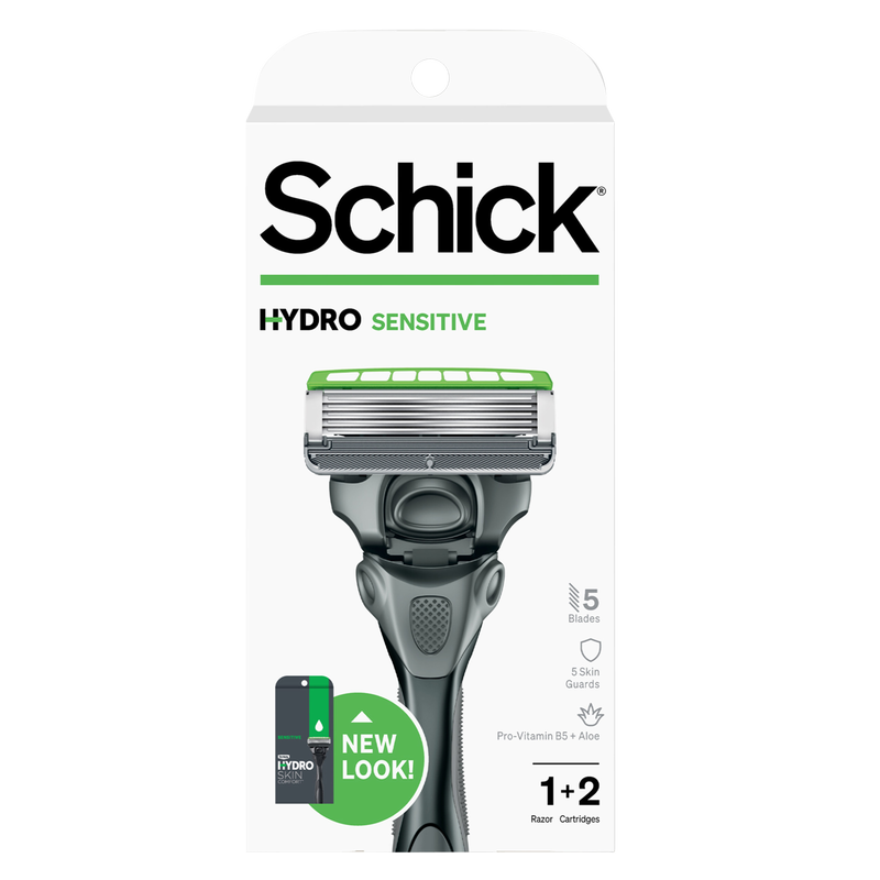 Schick Hydro 5 Blade Sensitive Skin Razor for Men and 2 Razor Refills