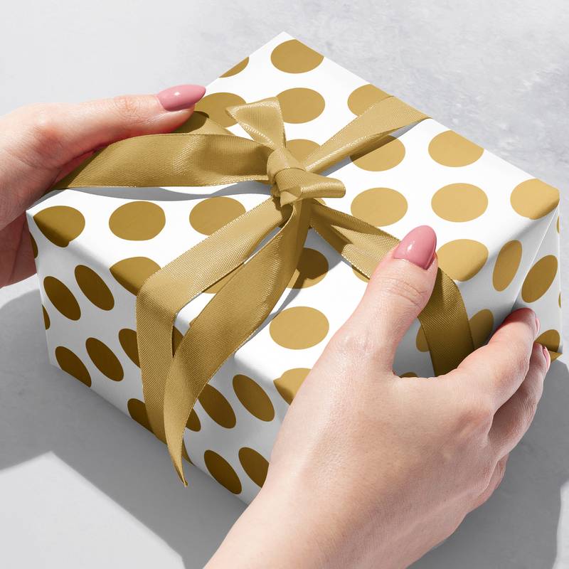 Gold & Silver Dot Jumbo Roll Wrap