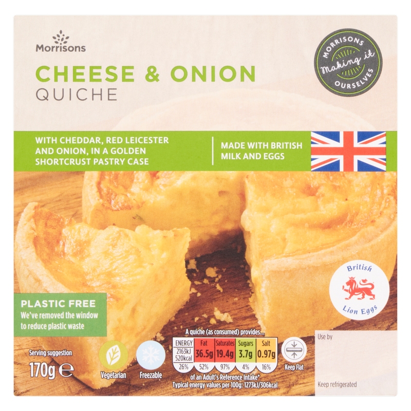 Morrisons Cheese & Onion Quiche, 170g