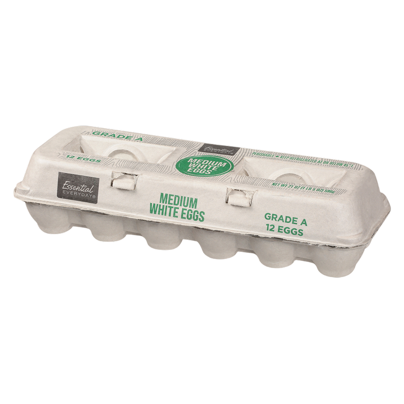 Essential Everyday Grade A Medium White Eggs - 12ct