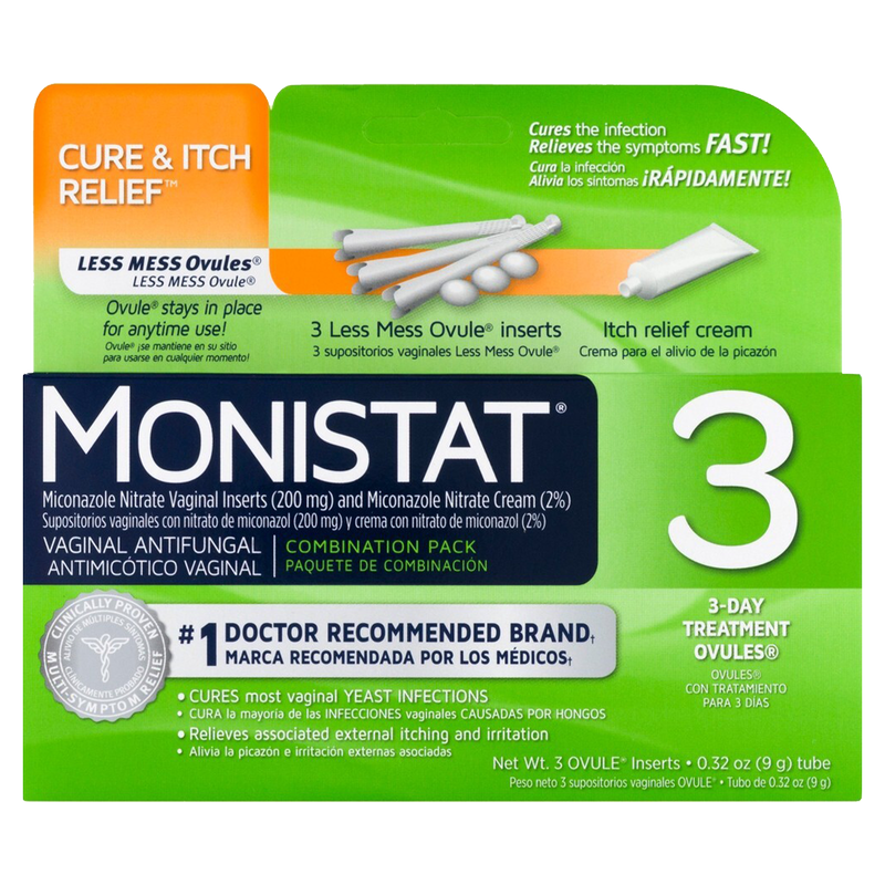 Monistat 3-Day Cure & Itch Relief Treatment Ovules 3ct