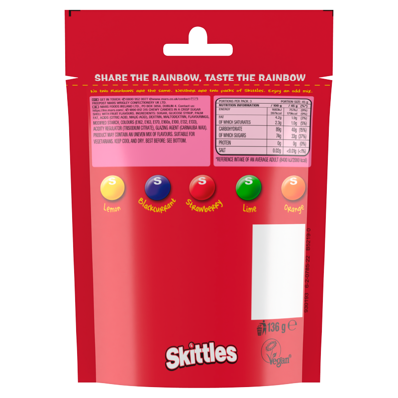 Skittles Fruits, 136g