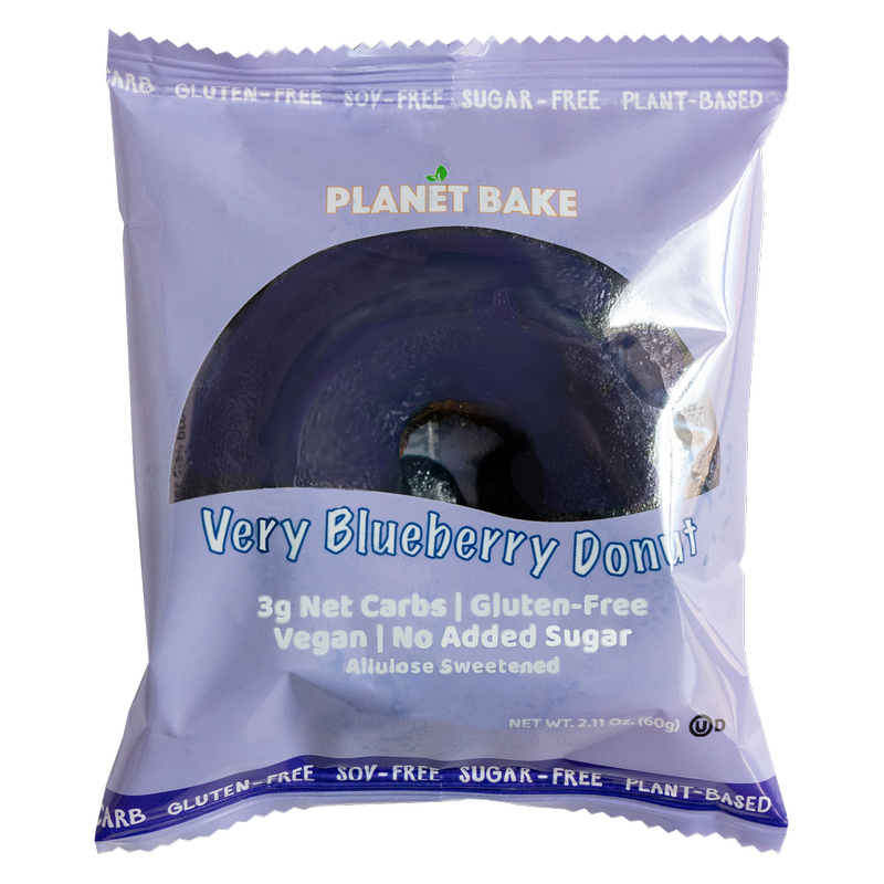 Planet Bake Very Blueberry Donut (V, GF, Soy-Free, Keto, Kosher, No Added Sugar)