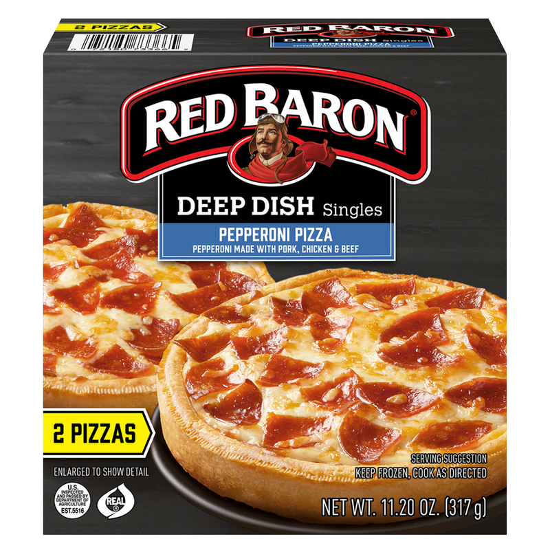 Red Baron Frozen Deep Dish Pepperoni Single Pizzas 2ct 11.2oz