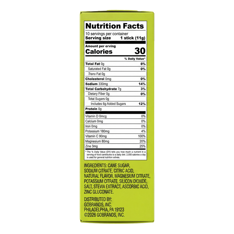Goodnow Lemon Lime Electrolyte Drink Mix-10ct