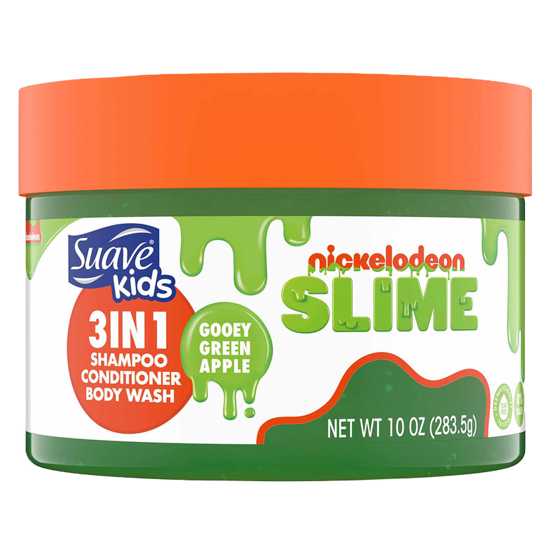 Suave Kids Nickelodeon Slime 3-in-1 Green Apple Shampoo, Conditioner, & Body Wash 10oz