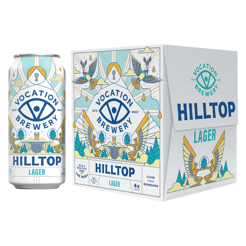 Vocation Hilltop Lager, 4 x 440ml