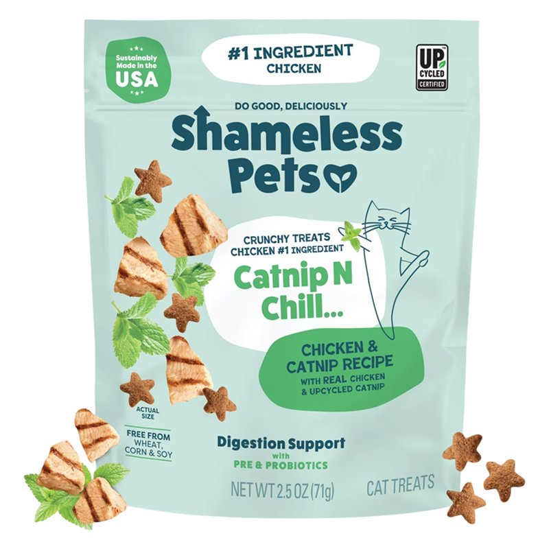 Shameless Pets Catnip N Chill Crunchy Cat Treats 2.5oz