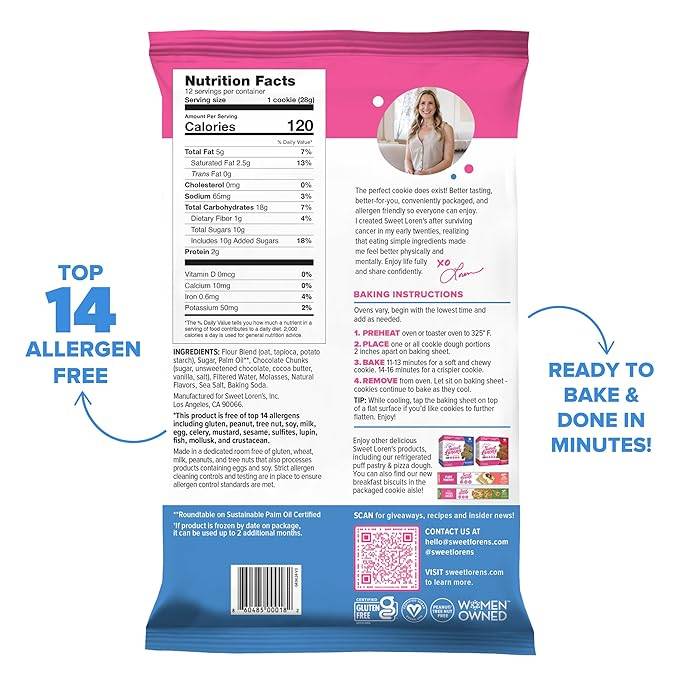 Sweet Loren's Gluten Free & Vegan Chocolate Chunk Cookie Dough - 12oz