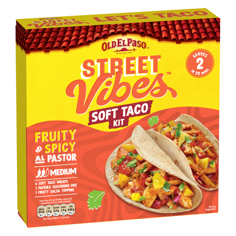 Old El Paso Mexican Street Vibes Al Pastor Soft Taco Kit, 257g