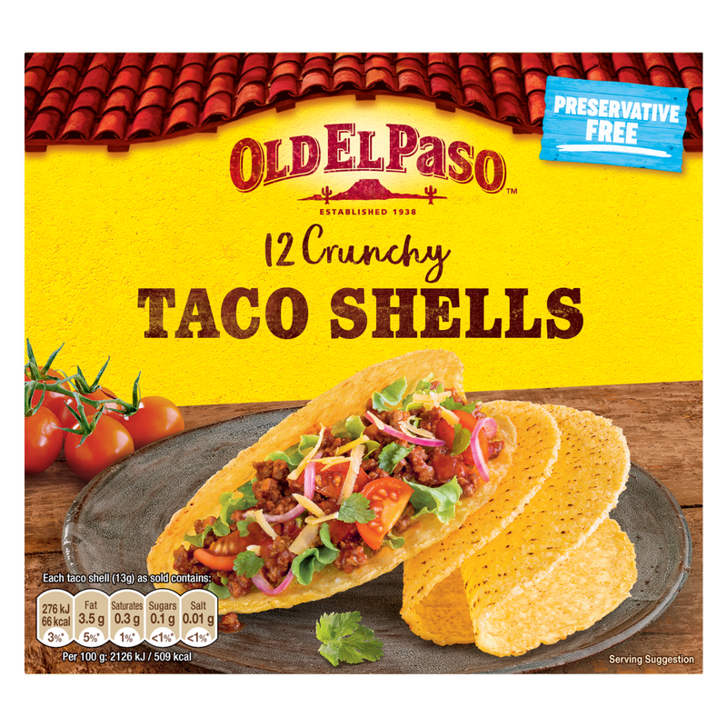 Old El Paso 12 Crunchy Taco Shells, 156g