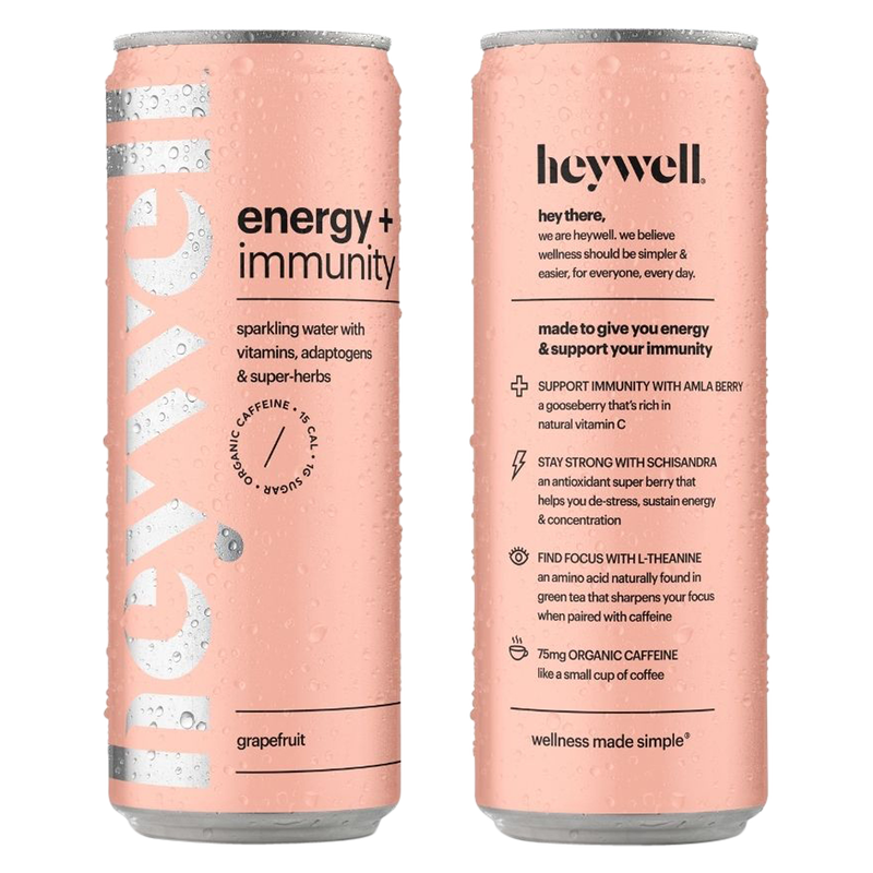 Heywell Energy + Immunity Sparkling Grapefruit 12oz Can
