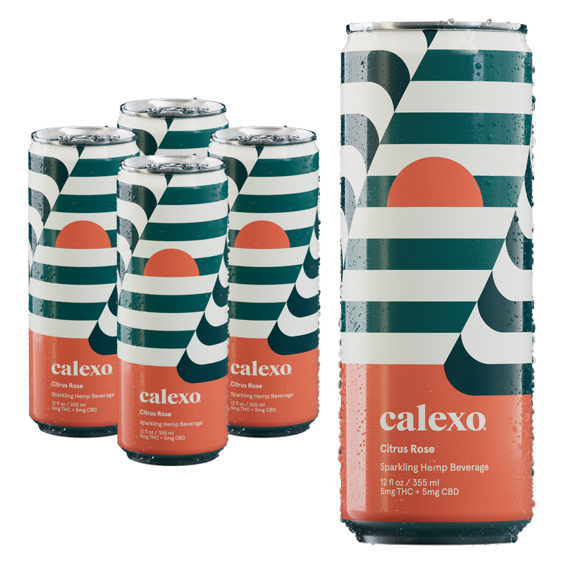 Calexo THC 5mg Citrus Rose Sparkling Beverage 4pk 12oz Can