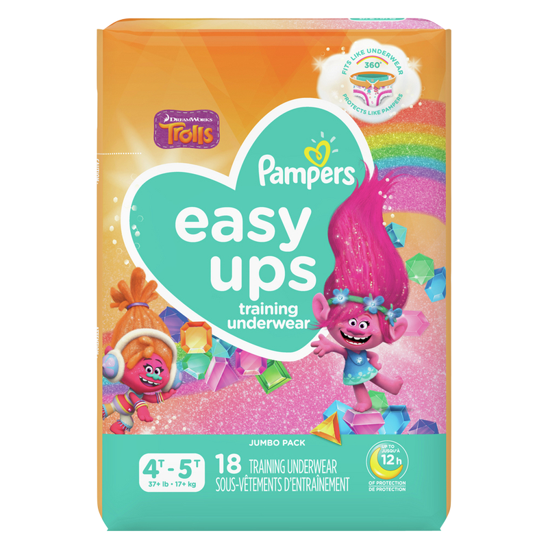 Pampers Girls Easy Ups Size 4T-5T 18ct
