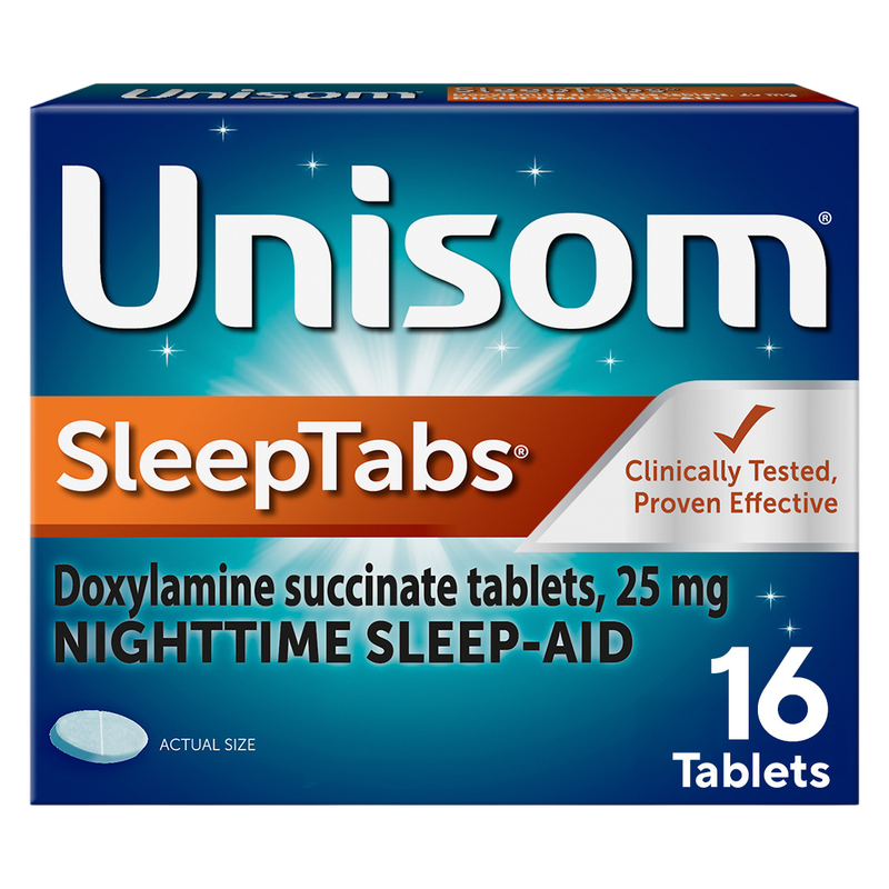 Unisom, SleepTabs Nighttime Sleep-Aid Doxylamine Succinate, 16 Tabs