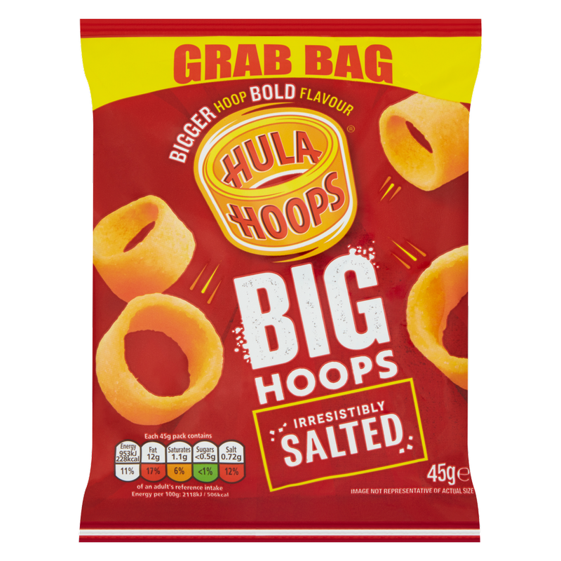 Hula Hoops Irresistibly Salted Big Hoops, 45g