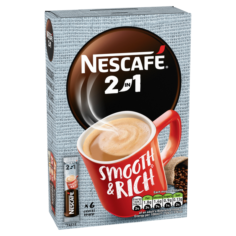 Nescafe Instant Coffee Sachets 2in1, 6 x 9g
