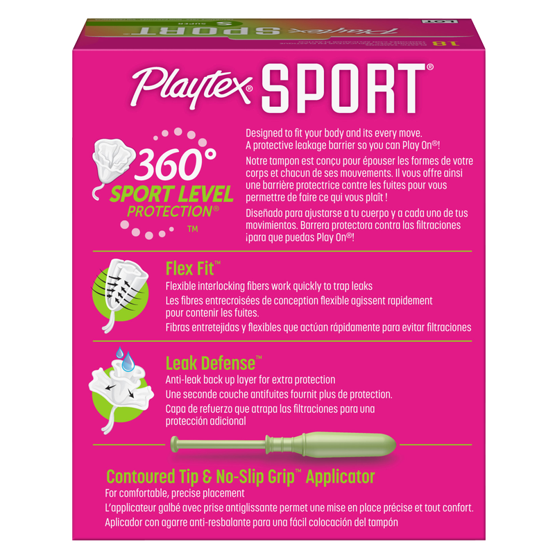 Playtex Sport Tampons Super, Unscented 18ct