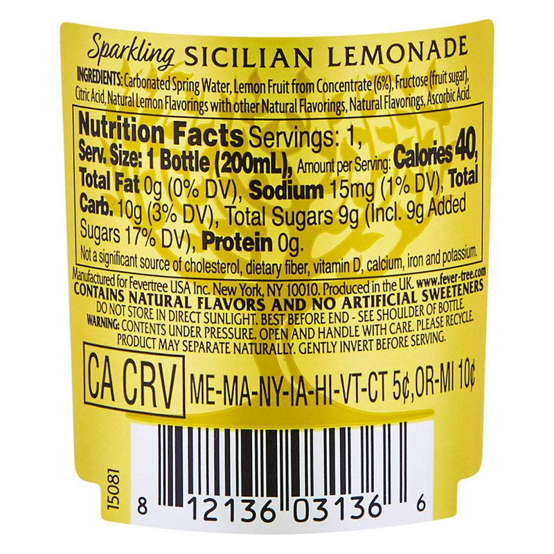 Fever-Tree Sparkling Sicilian Lemonade 200ml 4pk