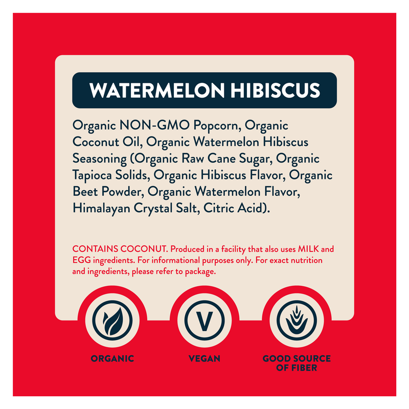 LesserEvil Watermelon Hibiscus Organic Popcorn 5oz