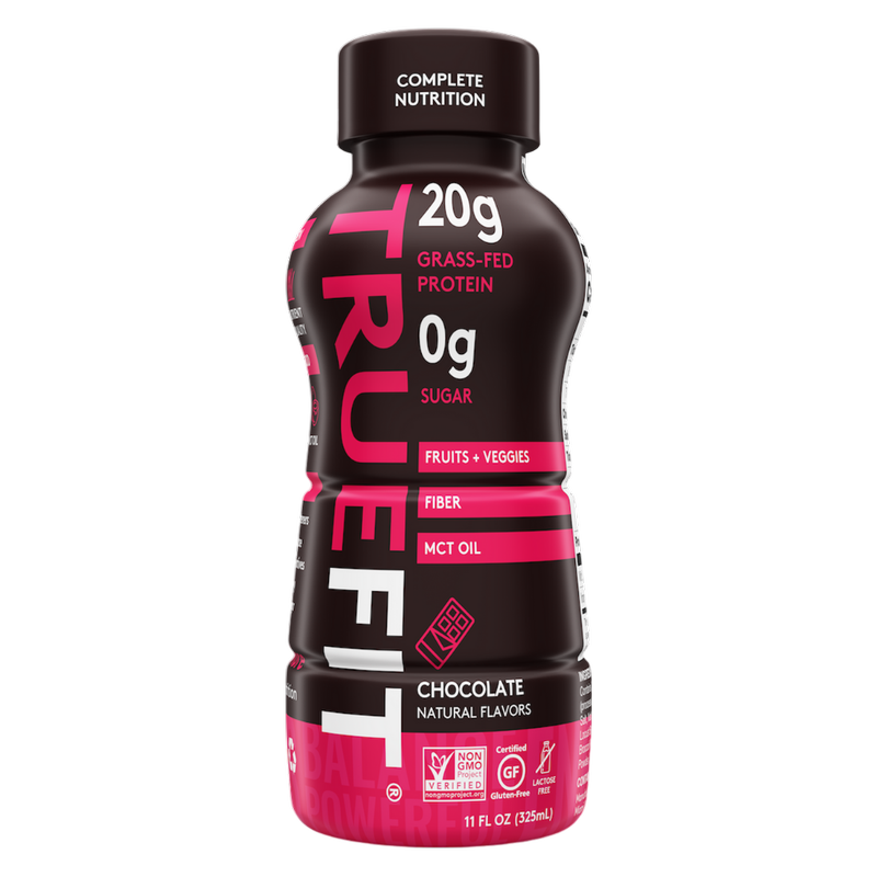 TrueFit Grass-Fed Protein Shake Chocolate 11oz Bottle