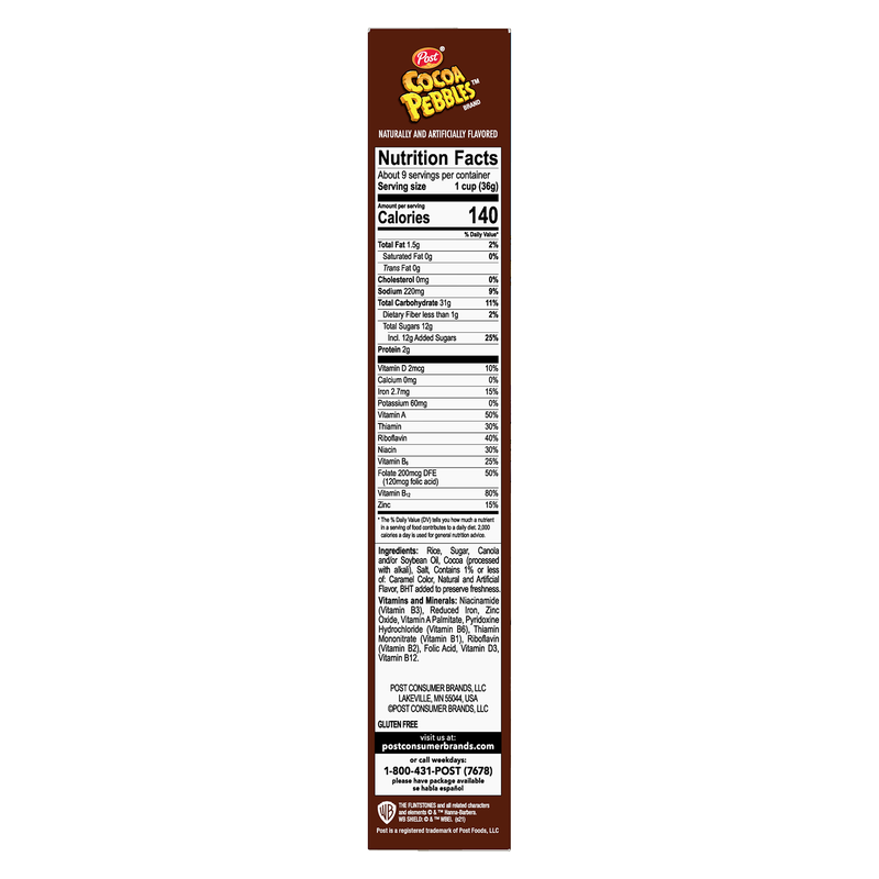 Post Cocoa Pebbles Cereal 11oz & Organic Valley Whole Milk 1/2 Gallon 2ct Bundle 