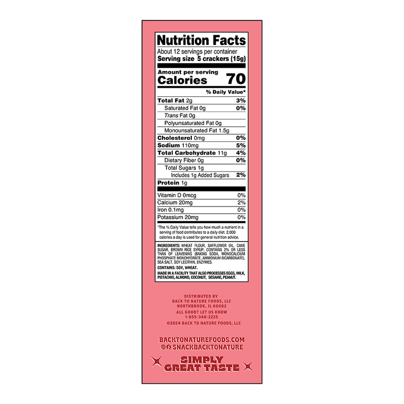 Back To Nature Classic Round Crackers, 6.5oz