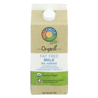 Full Circle Market Organic 0% Fat Free Milk 0.5 Gallon