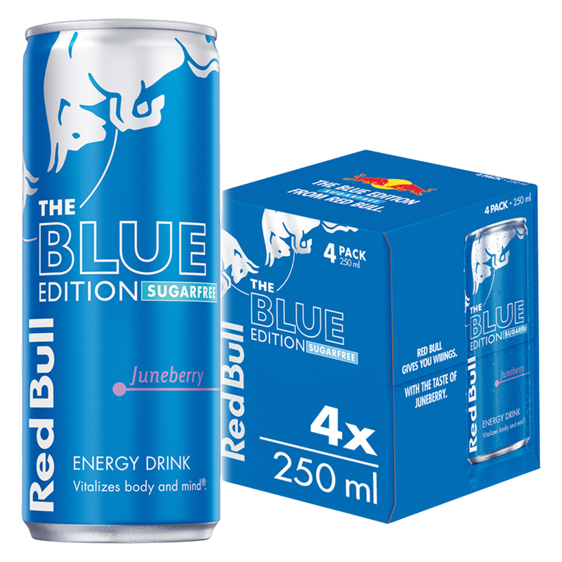 Red Bull Energy Drink Sugar Free Juneberry, 4 x 250ml