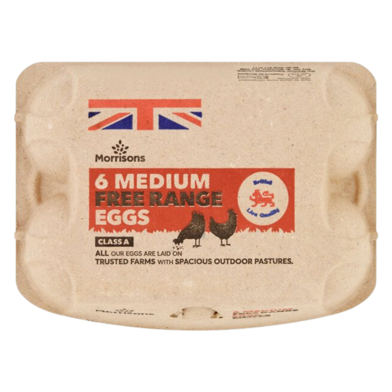 Morrisons Medium Free Range Eggs, 6pcs