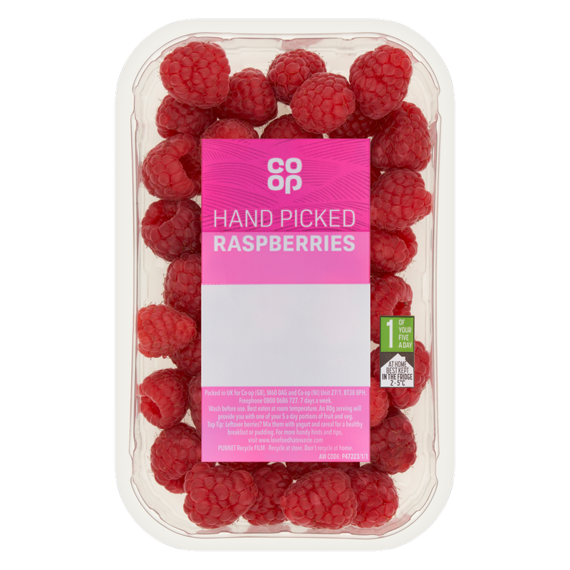 Co-op Raspberries, 125g