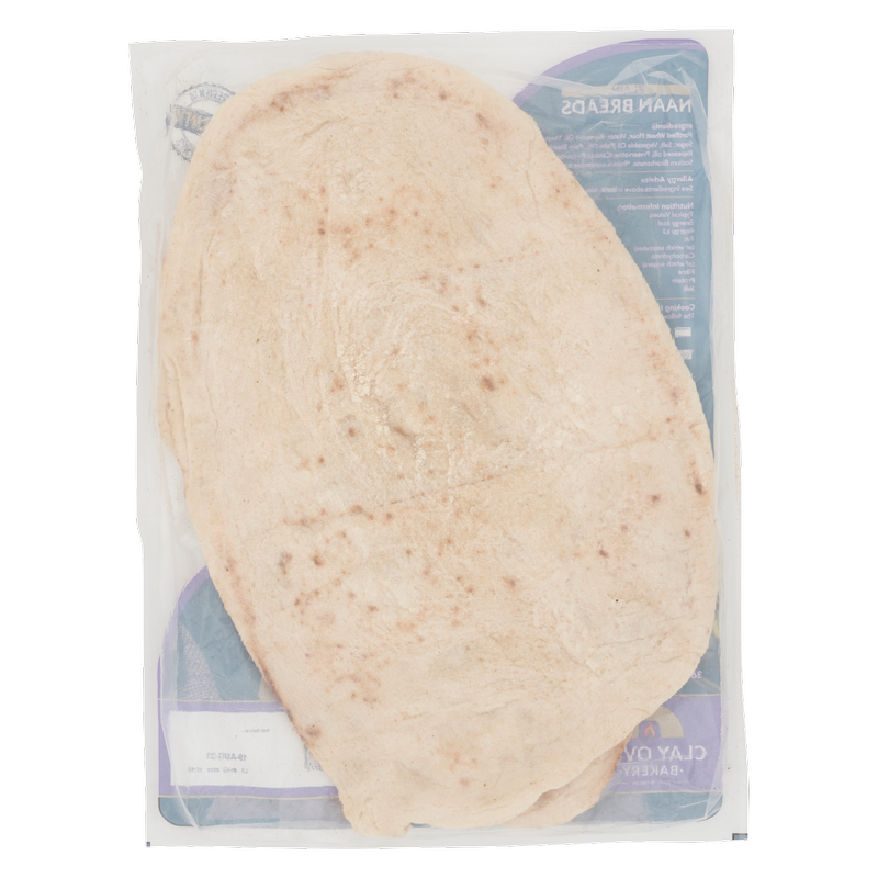Clay Oven Bakery 2 Plain Naan Breads, 360g