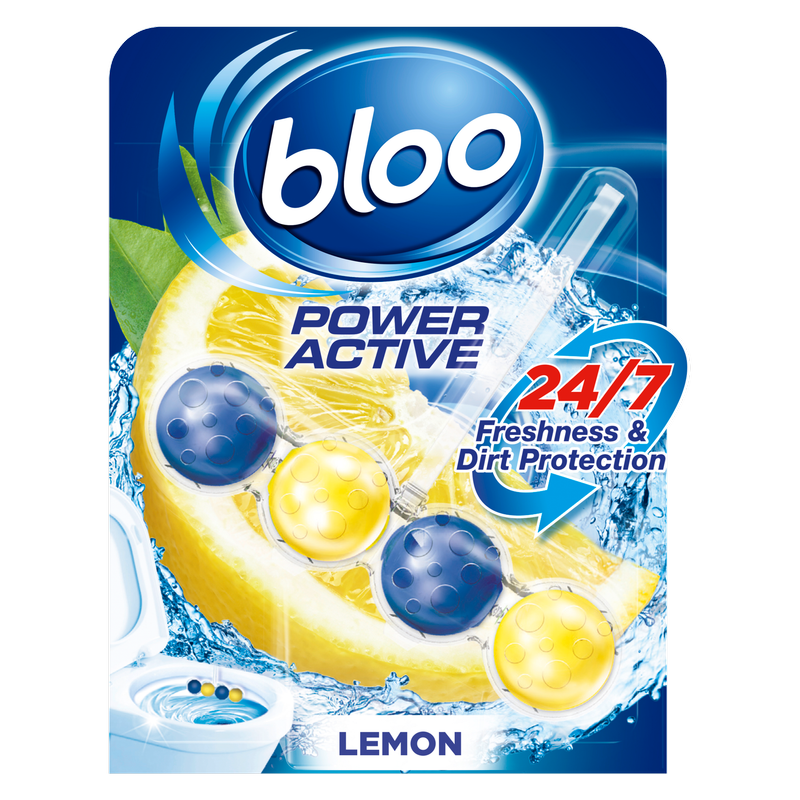 Bloo Power Active Lemon Toilet Rim Block, 50g