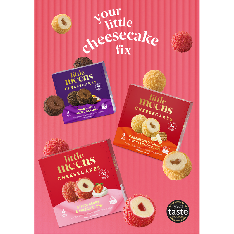 Little Moons Chocolate & Salted Caramel Cheesecake Mochi, 4 x 30g