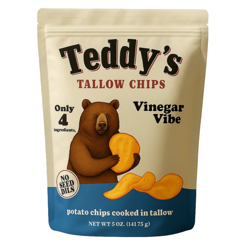 Teddy's Tallow Chips, Vinegar Vibe, 5 oz